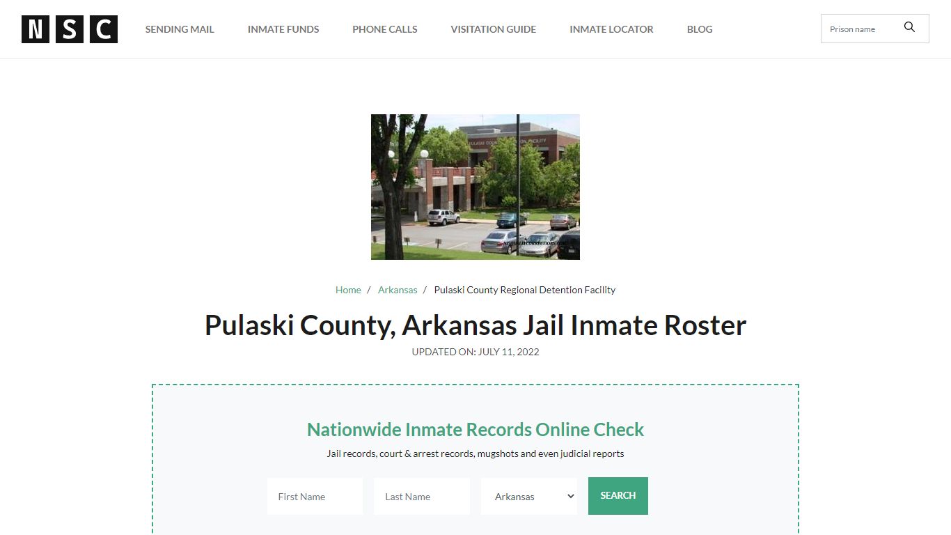 Pulaski County, Arkansas Jail Inmate List