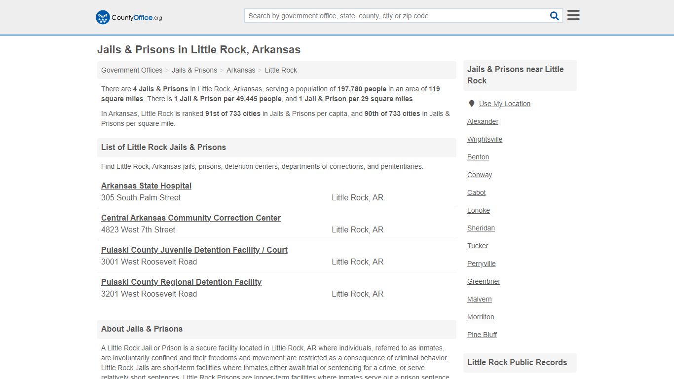 Little Rock, AR (Inmate Rosters & Records) - County Office
